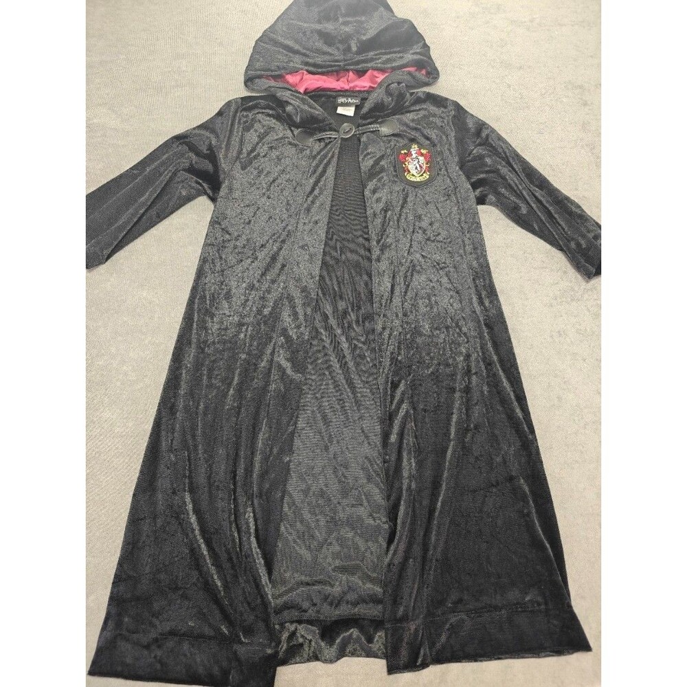 Harry Potter Gryffindor Child Costume Robe Cape Hooded Medium 7/8 Black